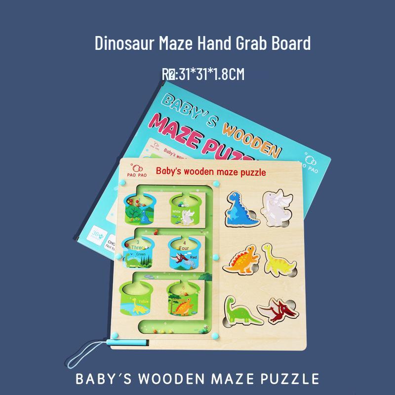 Wooden Magnetic Marble Maze Game for Kids - Educational, Early Learning, Logic Development Toy