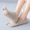 5 Pairs of Women's Summer Pure Cotton Shallow Mouth Silicone Anti Slip Invisible Two Toe Boat Socks