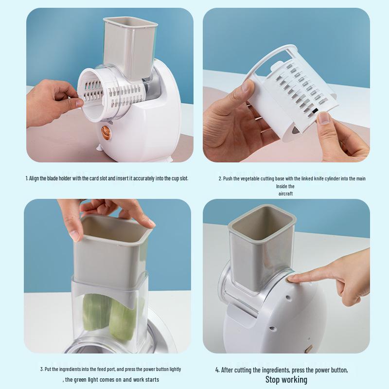 Automatic Multifunctional Vegetable Cutter & Slicer: Efficient Food Processor for Rolling, Slicing, and Shredding