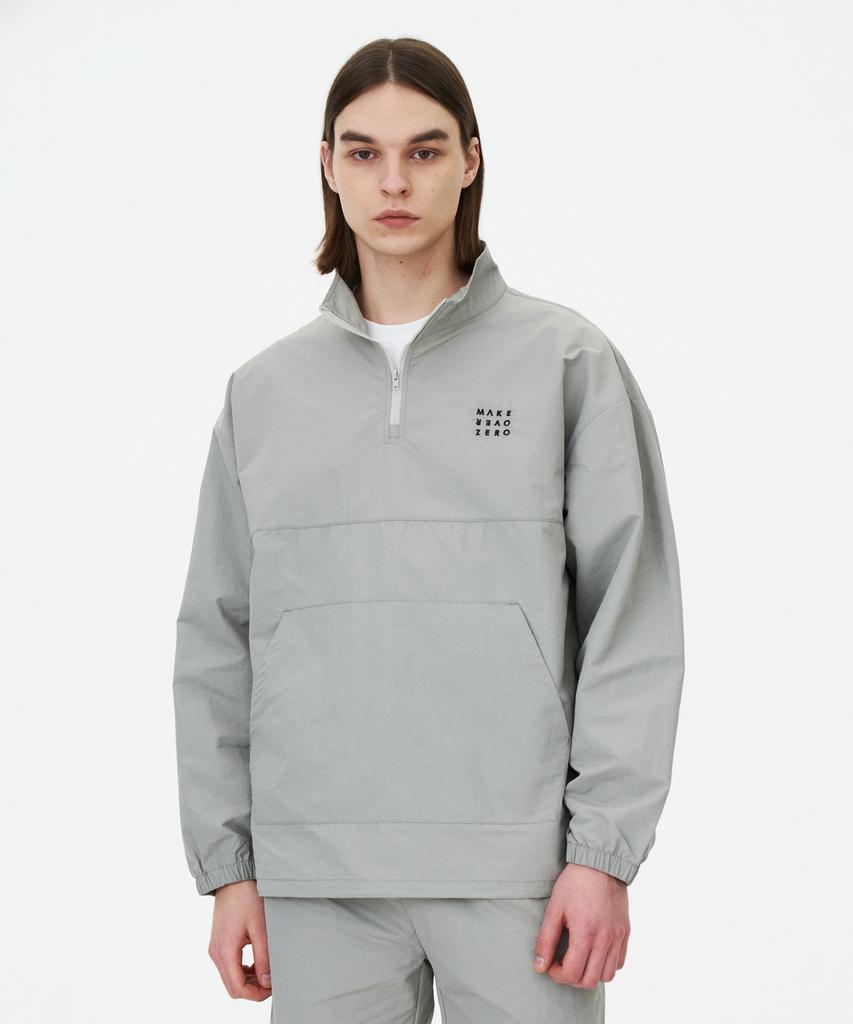 Mozmoz Easy Nylon Half Zip Light Grey