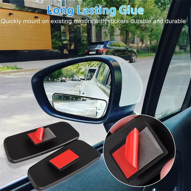 2Pcs Car Side Mirrors Blind Zone Mirrors 360 Degree Wide Angle Additional Spherical Dead Zone Mirrors On Regular