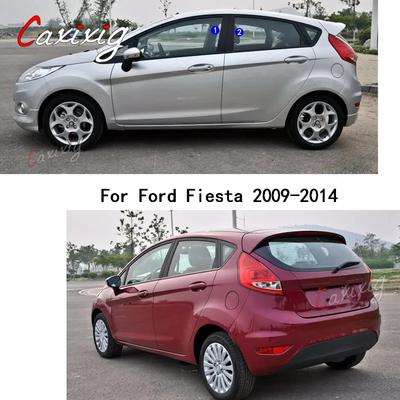 Auto PC Materiaal Stijlkolom Afdekking Deurlijst Raamlijst Sticker Plaat 4 STUKS Voor Ford Fiesta 2009 2010 2011 2012 2013 2014