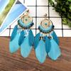European and Korean temperament dream catcher element earrings female bohemian seaside vacation feathers fringed earrings versatile earrings