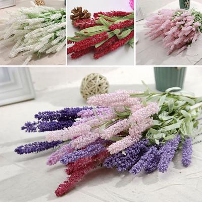 12 Köpfe Blumenstrauß Künstlicher Lavendel Fake Gartenpflanze Blume DIY Home Decor