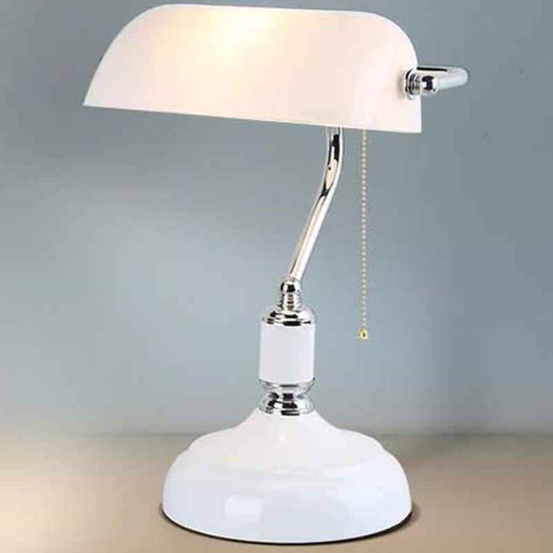 European Modern Antique Style Desk Lamp Hotel Bedside Desk Light Green Banker Book Reading Brass Lamp desk lights
