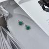 Silver Earrings with Natural Emerald (2172499)