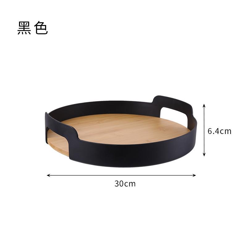 Kitchen Plate Dessert Stable Nordic Style Living Room Bamboo Fruit Tray for Serving Home Storage Desktop Decoration Tray