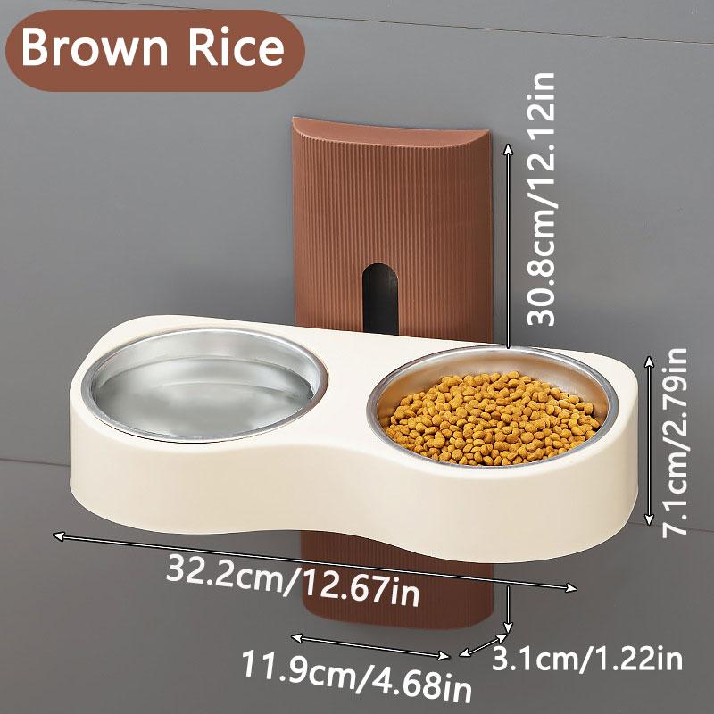 Cat And Dog Food Double Bowl Water Bowl Multifunctional Anti Rollover Food Container Detachable Leg Pet Food Bowl