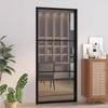 Vidaxl Interior Door, 93X201.5 Cm, Black, ESG Glass and Aluminum