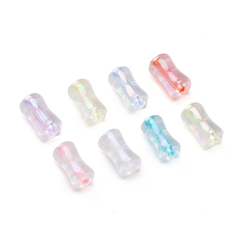 4x8mm Shiny Transparent Bamboo Beads Glass Cylindrical Beads Can Be Used For DIY Jewelry Making Necklace Bracelet