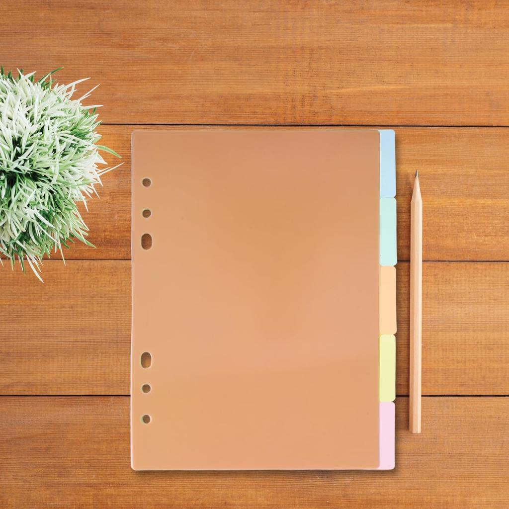 STOBOK A5 Index Divider Set of Paper Divider for Office x inches 6-Hole Cards, 2, Colorful, Plastic, Binders, Stationery, Supplies, Approx. 8.3 5.8
