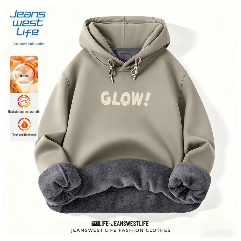 Jeanswest Life Men's Winter Fleece Hooded Sweatshirt