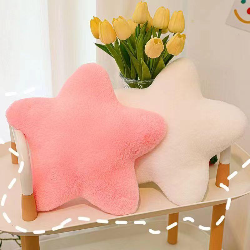 Ins New Star Throw Pillow Five-pointed Star Cushion Cute Plush Toy Sleeping Pillow Soft Girl Birthday Gift