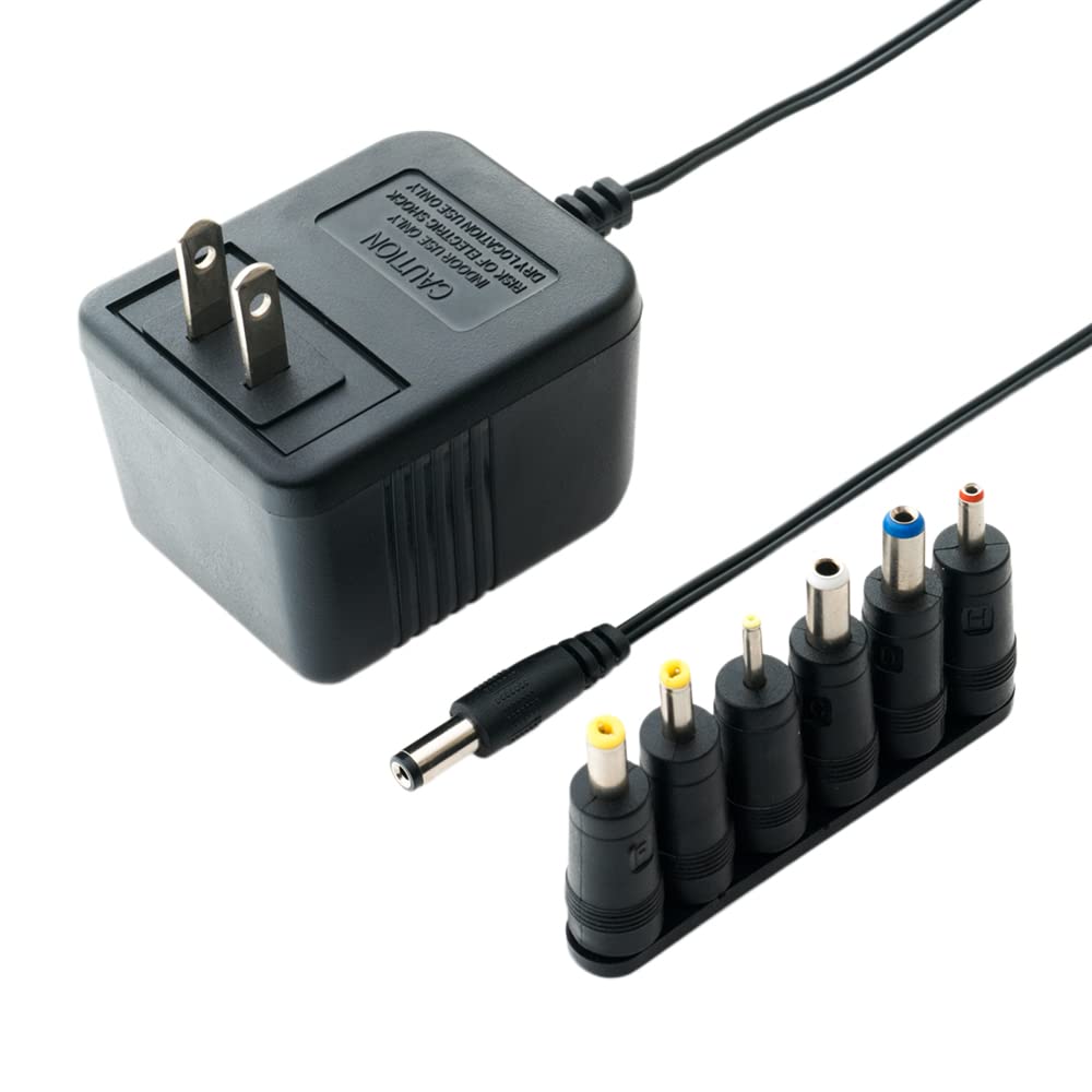 

Адаптер переменного/постоянного тока Miyoshi MCO, малошумящий, трансформаторного типа, включает 6 типов вилок, встроенный стабилизатор выходного напряжения, выход 6,0 В, выход 700 мА, 1,8 м