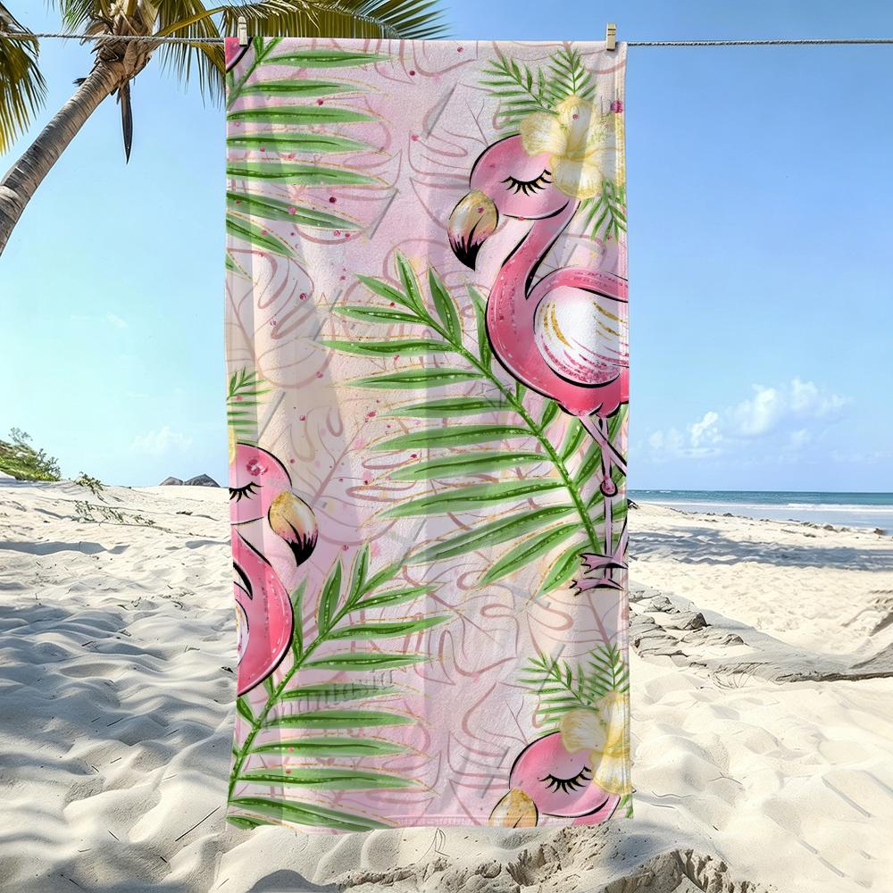Bird F-Flamingos Towel Kids Microfiber Quick Dry Sandproof Towel, Boys Girls Summer Pool Beach Swim Towel