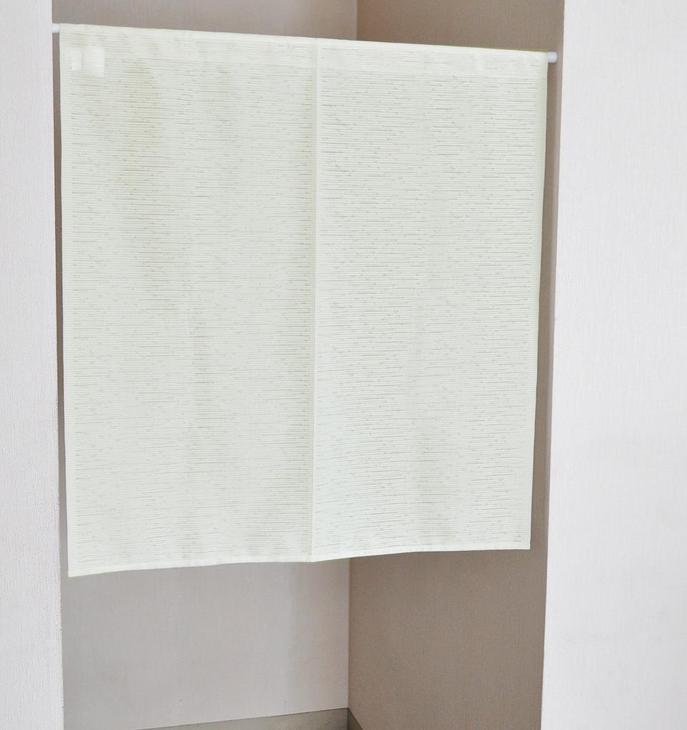 Simple Lace Noren Curtain 28047 85cm Wide X 90cm Kaei-lace (Japanese-made) Flame-Retardant (Ivory) (Approx. Long)