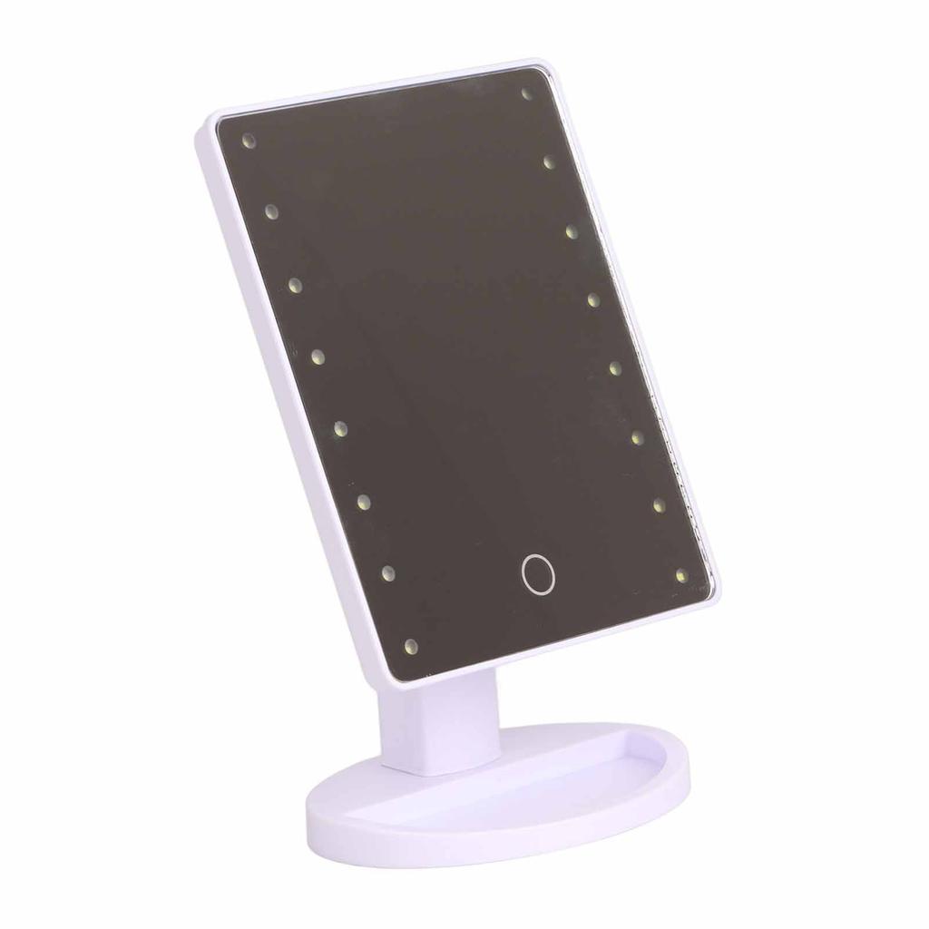 LED Vanity Mirror Lighted Vanity Make Up Mirror with 16 LEDs Touch Design Battery Powered Vanity Mirror for Home White
