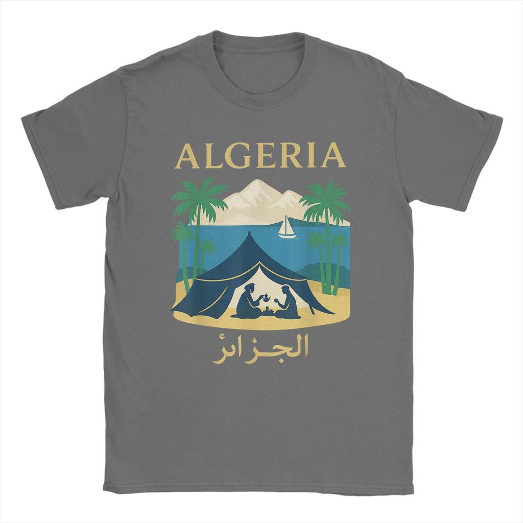 Algeria Djazair Africa Desert Men T Shirts DZ Arab Funny Tee Shirt Short Sleeve Crew Neck T-Shirt Cotton Printed Tops