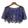 Mesh Sequins Shawls Blingbling Short Cape Elegant Sequins Poncho Coat  Girl