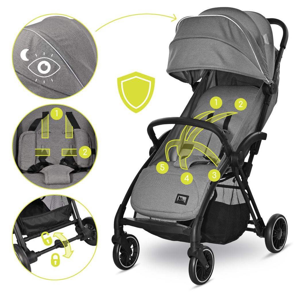 Lorelli quick - wózek spacerowy autofold do 22kg | grey
