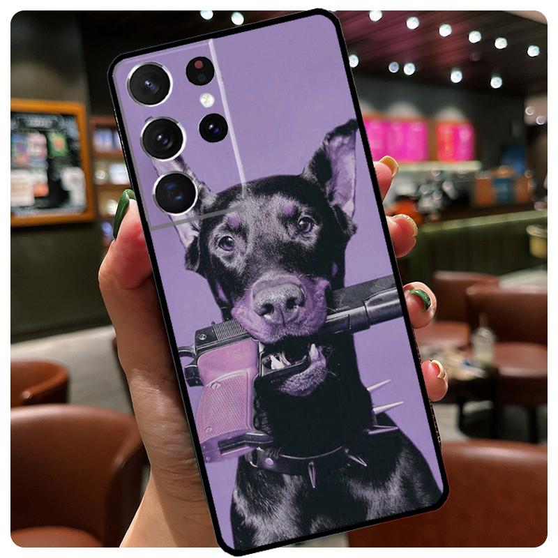 Doberman Dog Phone Case For Samsung Galaxy S25 S24 S23 S22 S21 S20 Ultra S9 S10 Plus S25 FE S24 FE Cover