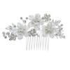 Sparkling Bridal Hair Comb Headdress Flower Hairclip Fashion Rhinestone Hairpin  Wedding