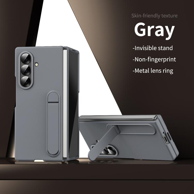 

For Samsung Galaxy Z Fold 7 Case Skin-Friendly Matte PC Kickstand Folding Cover with Metal Lens Protection for Z Fold7 Galaxy Z Fold7