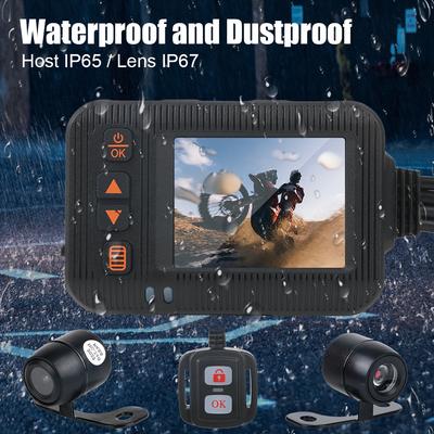 Dashcam Wide Angle Waterproof 1080P/720P Motorcycle DVR Wired Remote Control Video Recorder Front Rear Camera 2 Inch