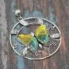 Bi-Color Tourmaline Gemstone 925 Sterling Silver Handmade Women Jewelry Pendant