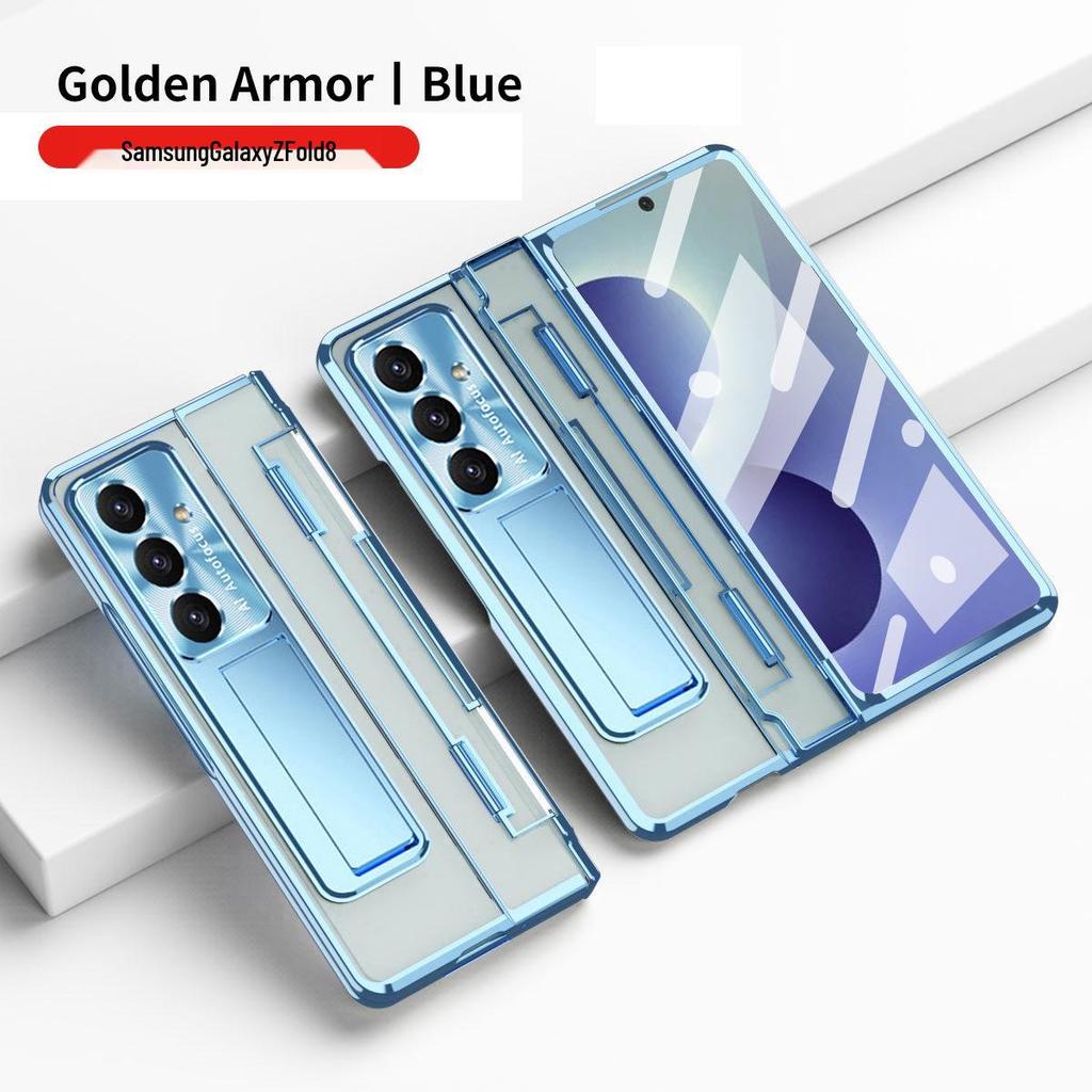 Ochranné pouzdro Samsung ZFold7 s plochým pantem, galvanizovanou fólií na objektiv a koženým designem (Kompatibilní s FOLD6 a W22)