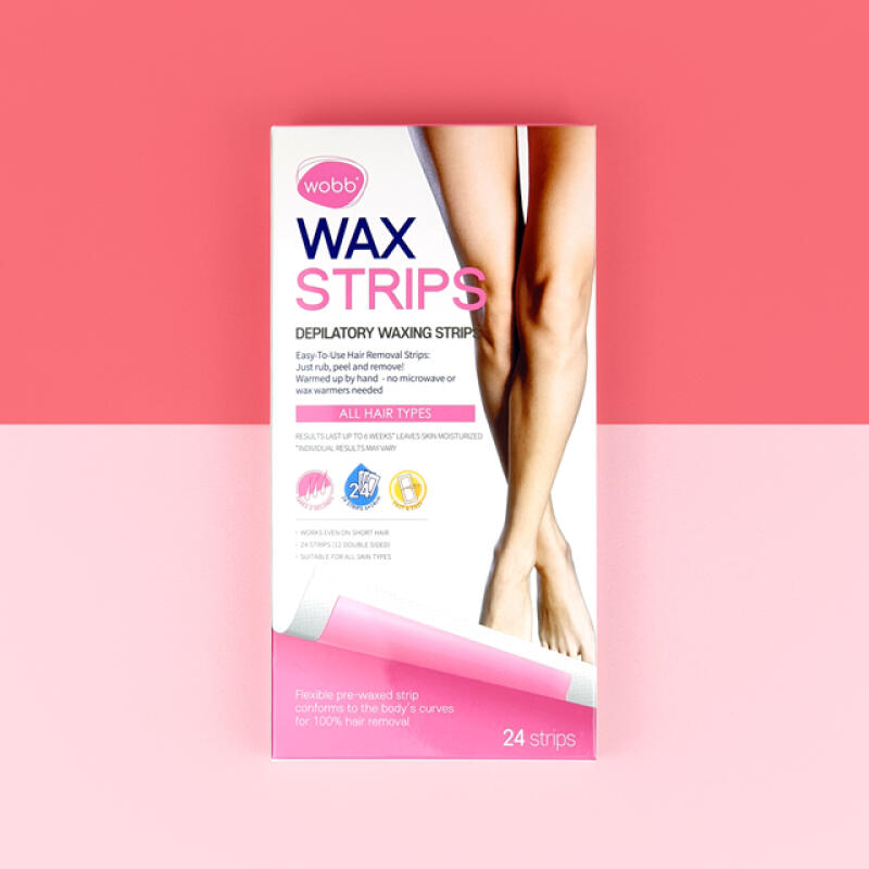WOBB Wax Strips Waxing Patches 24 Sheets Self-Hair Removal Pads