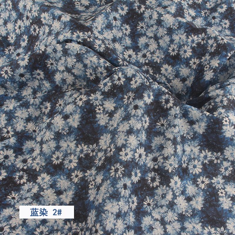 Imitation Tie Dye Blue Dye Floral Print Cotton Poplin Thin Fabric for DIY Children Clothes Handmade Accessories Cotton Fabric