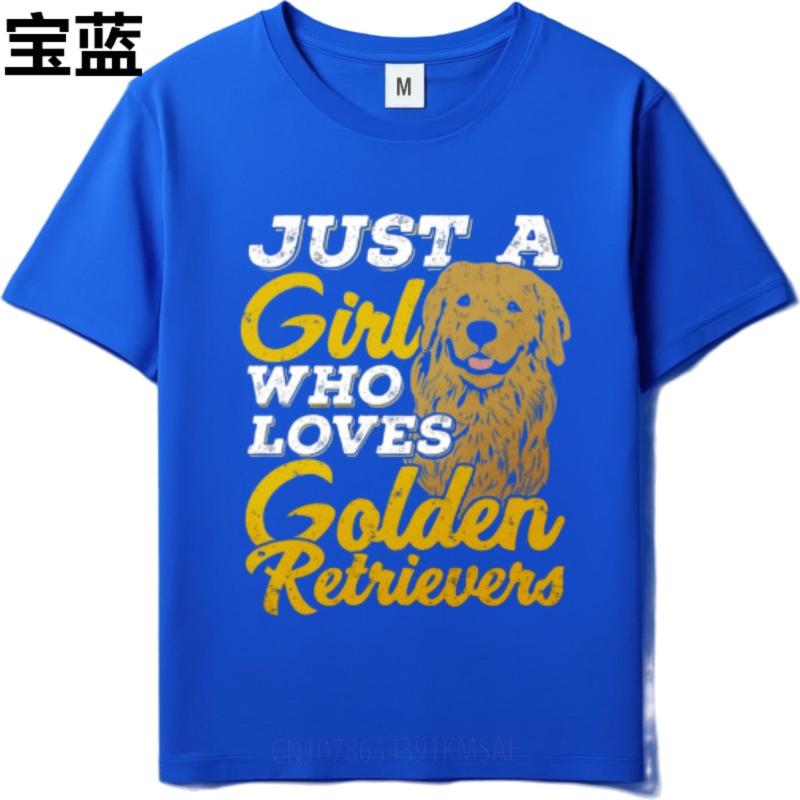 Relaxed Fit For Her Round Neck T Shirt Vintage Just A Girl Who Loves Golden Retrievers Retro Unisex Tee Shirt Comfort Tshirt