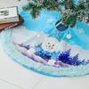 Plush Tree Skirt Led Blue Luminous Christmas Tree Venue Decoration Apron Lit Christmas Tree Skirt
