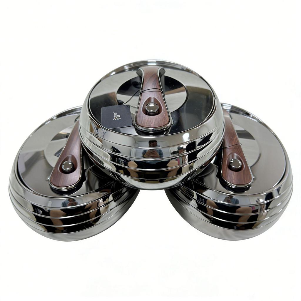 Seashell Insulated Lunch Box Set: 4L, 5L, 6L Stainless Steel, Three-Piece