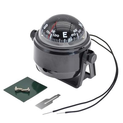 Bootskompass mit elektronischem LED-Licht Wasserdichter nautischer Kompass See Schwenkbar Marine für Marine Navigation Positionierung