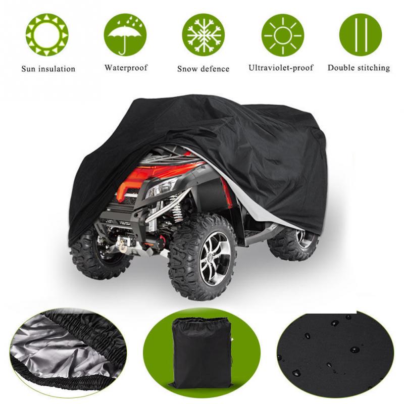 L/XXL/XXXL Polyester Car Cover with Storage Bag ATV Storage Cover Dustproof Waterproof Large Quad Bike Universal Black