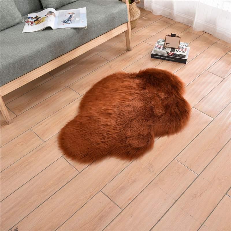 Faux Wool Cloud-Pattern Long Pile Rug for Living Room, Bedroom, and Bay Window