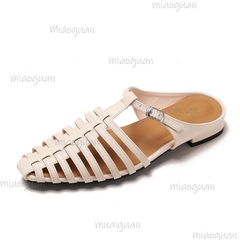 2026 Summer New Women's Roman Gladiator Sandals PU Leather Woven Slip on Slippers Low Heel Sandalias De Mujer Size 35 43 Zapatos