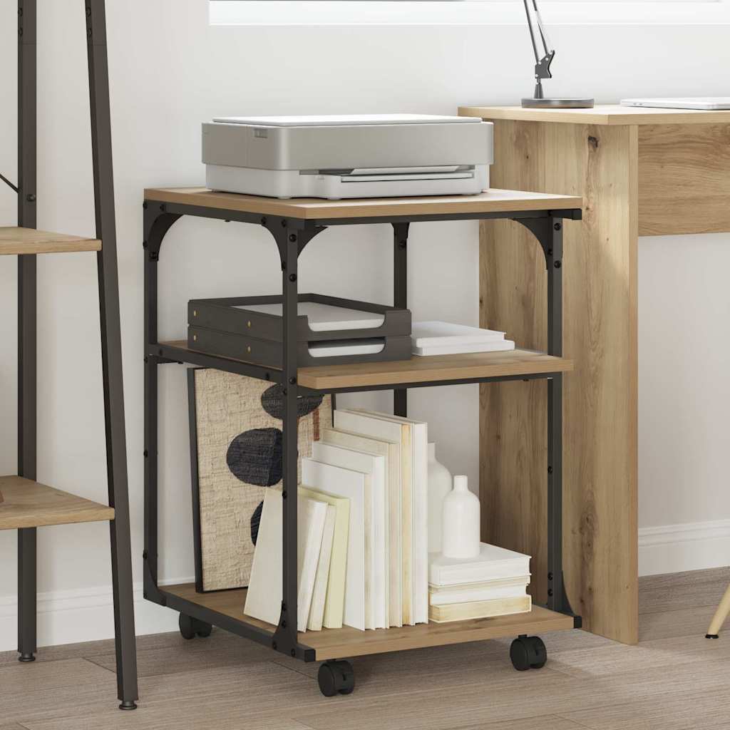 Printer Stand Artisan Oak 43 X 48 X 64 Cm Particleboard