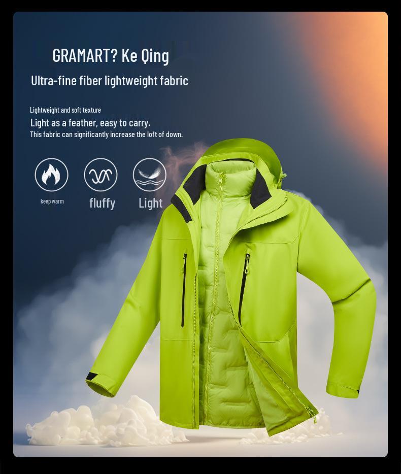 Unisex Water-Repellent Down Liner Mountaineering Jacket Set