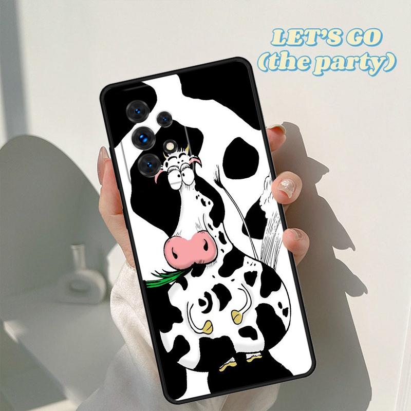 Cow cute spot cartoon print phone case For Samsung Galaxy A42 A31 A40 A51 A71 A32 A80 A91 A52 A72 A73 A20e A21S A50 A70 A11 A12