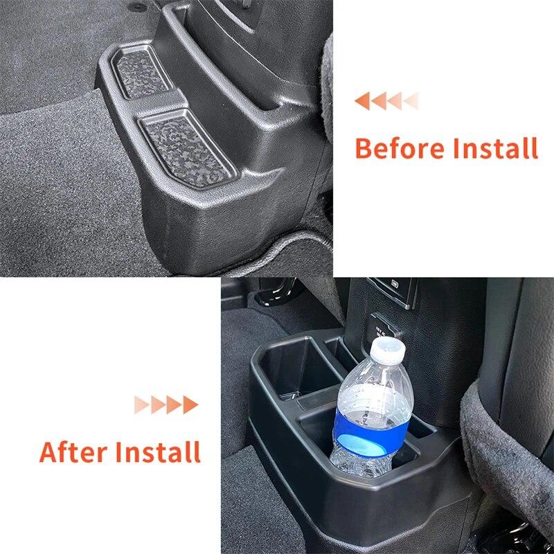 For Jeep Wrangler JL 2018  Gladiator JT  Console Mounted Drink Holder Rear Drain Water Cup Holders Car Interior Parts