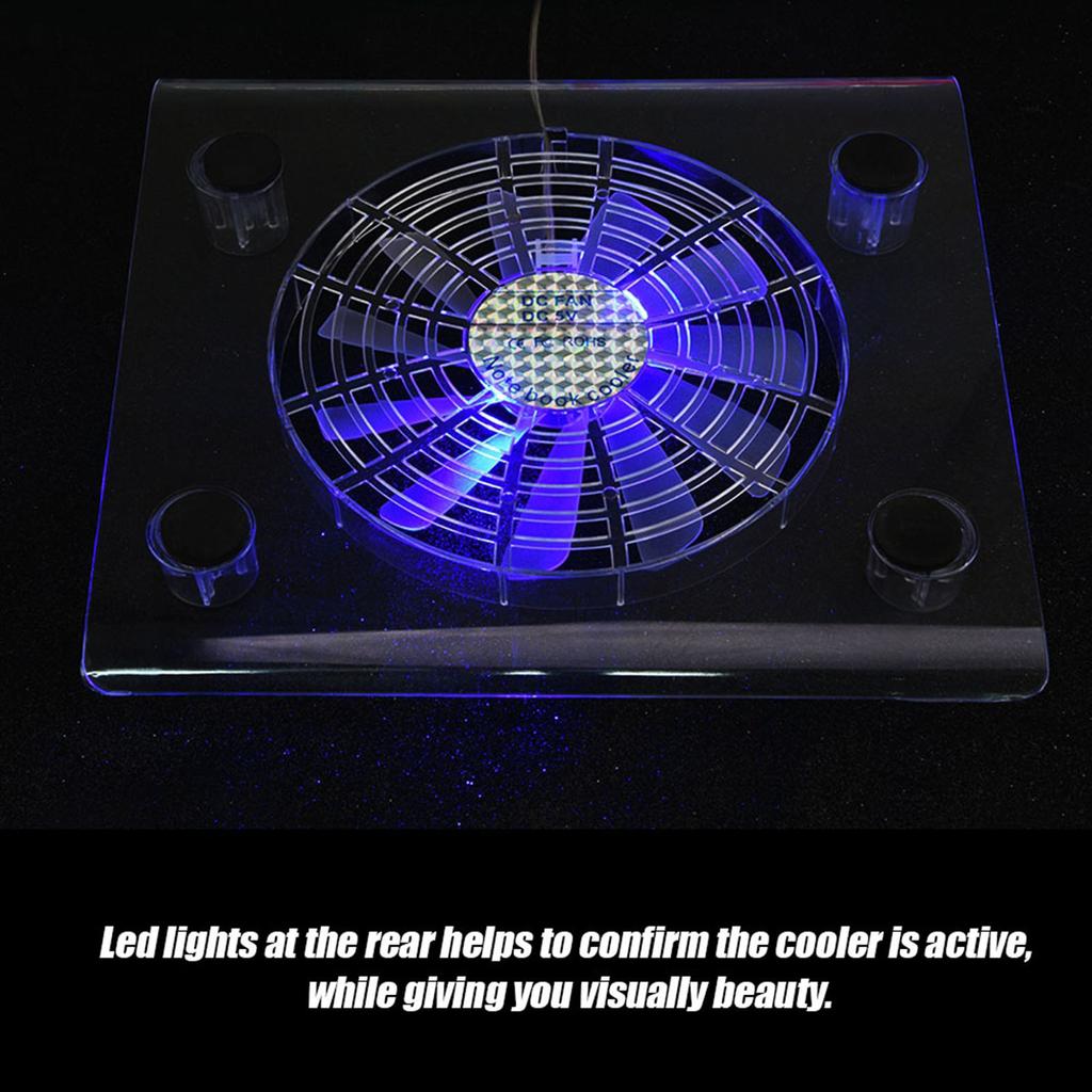 Ultra Quiet USB Notebook Cooler Cooling Pad Fans with LED RGB Lights for PS4PS3Laptop