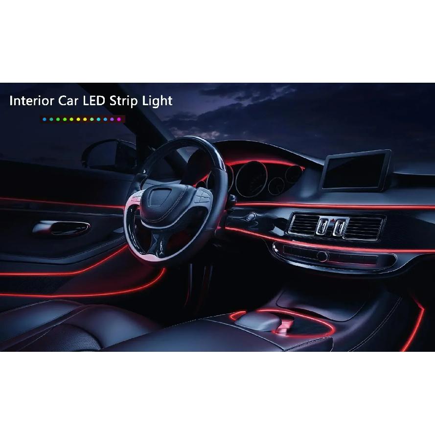 New 1/3/5M 12V LED Car Light Lamp Flexible Auto Interior Decorative Atmosphere Wire Strip Cold LED Light Fit All DC 12V Cars