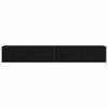 TV Wall Cabinet 2 Pcs Black Engineered Wood