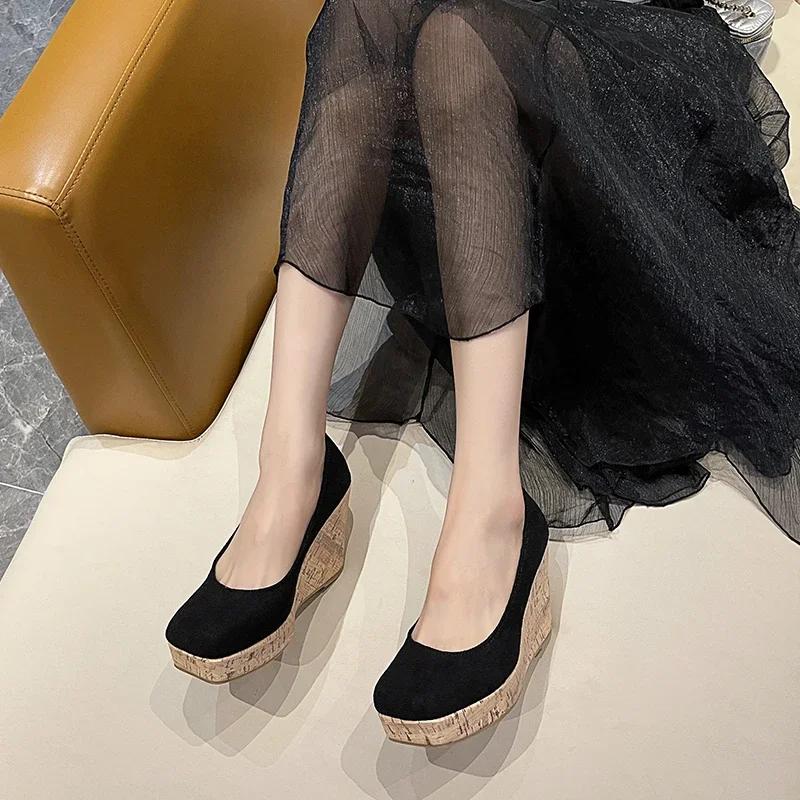 Women Sneakers Spring Autumn Platform Wedges Ankle Boots Round Toe Sexy High Heels Shoes Trend Fashion Outdoor Sneakers Women