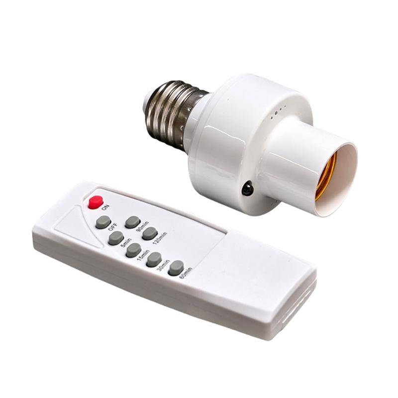 

Remote Control Light Socket Wireless Light Bulbs Socket Switches Kit with Remote Timer E27 Base Lamp Holder for Basement