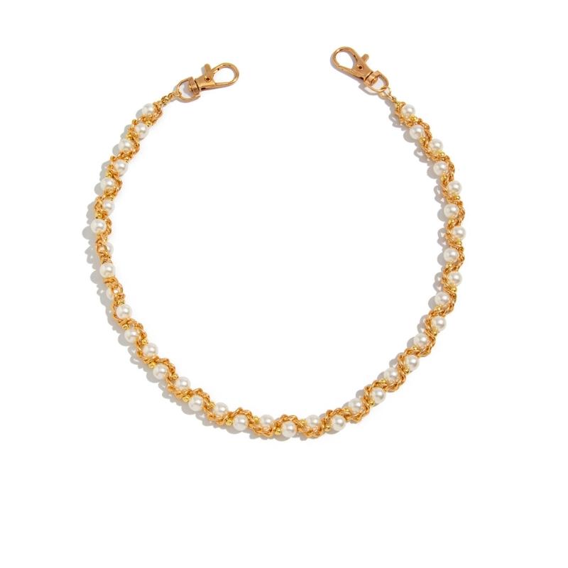 

Stylish Intertwined Pearls Belt Chain Adjustable Length Trouser Chain Lightweight Waist Accessory For Parties