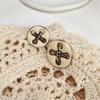 Gold-Edged Four-Eye Decorative Metal Buttons for Coats and Sweaters